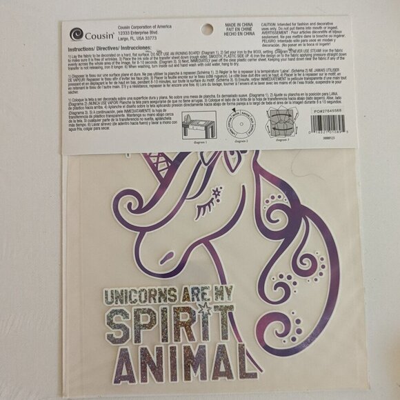 NWT 'Unicorns Are My Spirit Animal' T-Shirt Iron On Transfer My Vibes Summer DIY - Picture 8 of 9